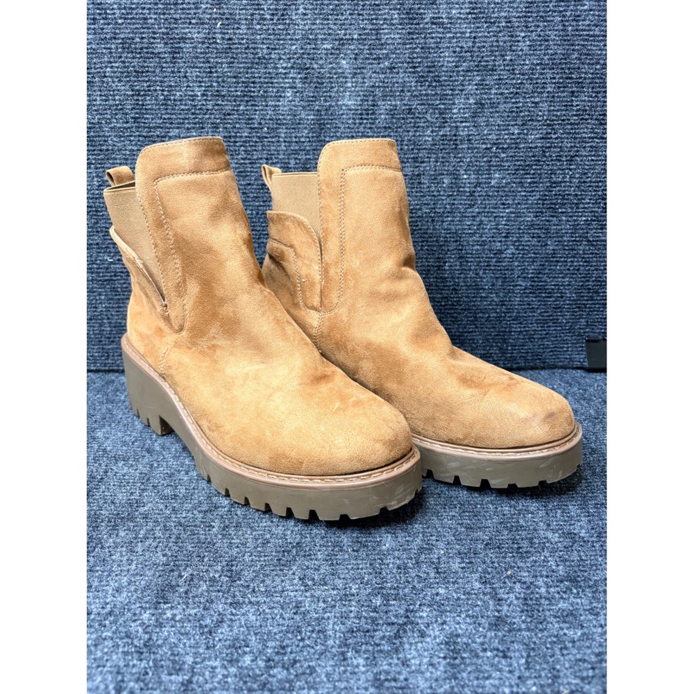 Rock & Candy by Zigi Kaleb Tan Faux Suede Lug Sole Platform Ankle Boots 8.5